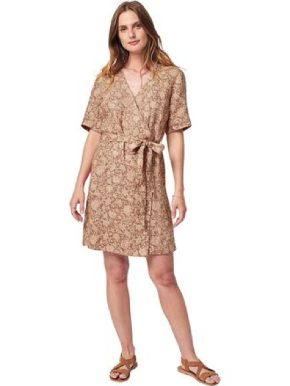 Faherty Ashley Tan Linen Dress